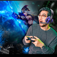 Fajne słuchawki przewodowe LED z zestaw słuchawkowy z mikrofonem gamer PC słuchawki z pałąkiem na głowę Stereo gra słuchawki na PS4/XBOX/telefon 2
